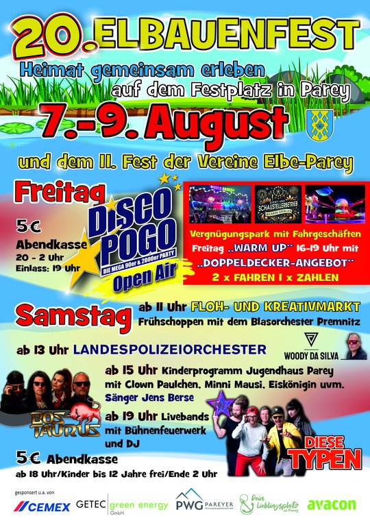 Titelbild: 20. Elbauenfest und 11. Fest der Vereine Elbe-Parey