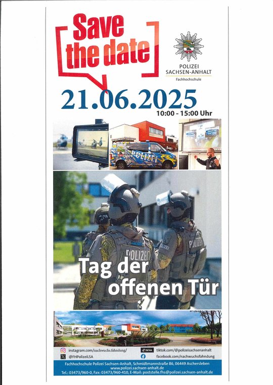 Titelbild: Tag der offenen Tür - Fachhochschule Polizei Sachsen-Anhalt