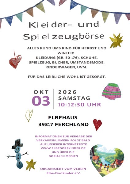 Titelbild zur Veranstaltung "Kleider- und Spielzeugbörse in Ferchland"