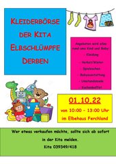 Titelbild zur Veranstaltung Kleiderbörse Kita "Elbschlümpfe"